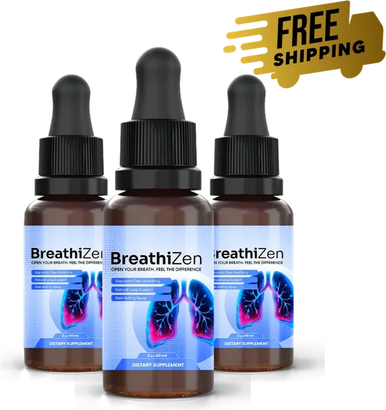 Three bottles of Breathizen lung spray